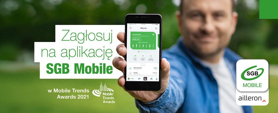 Zagłosuj na aplikację mobilną SGB Mobile w konkursie Mobile Trends Awards 2021!